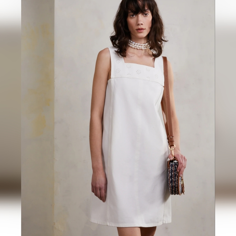 See by Chloe White Denim Shift Dress size FR 42/ US 10
